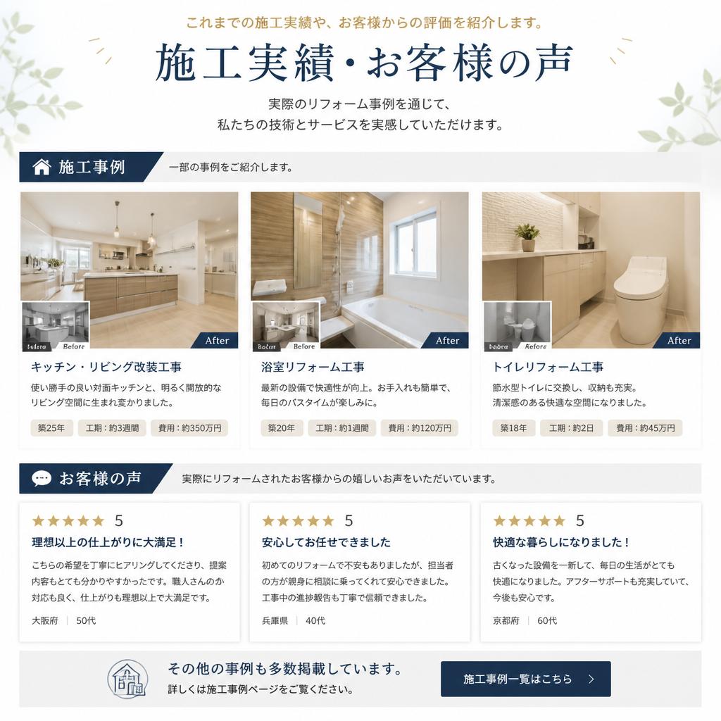 施工実績とお客様の声