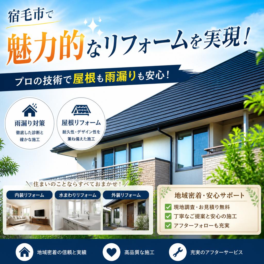 宿毛市で魅力的なリフォームを実現！プロの技術で屋根も雨漏りも安心！